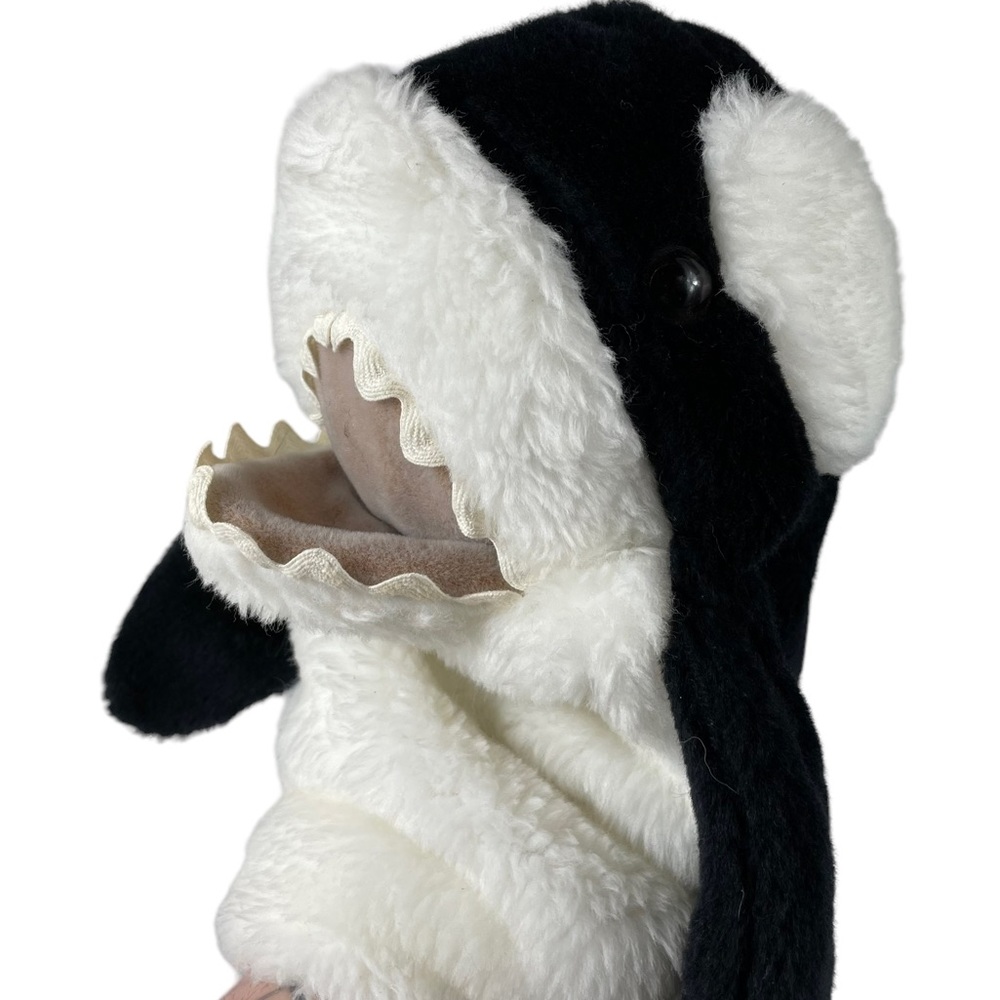 Vintage Orca Killer Whale Children’s Hand Puppet Plush Simple Toy USA Made Rare
